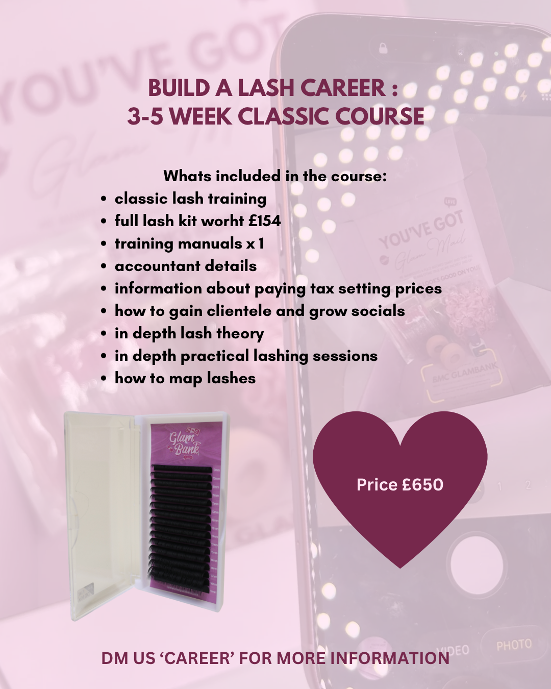 BUILD A CLASSIC LASH CAREER 3-5 WEEKS COURSE